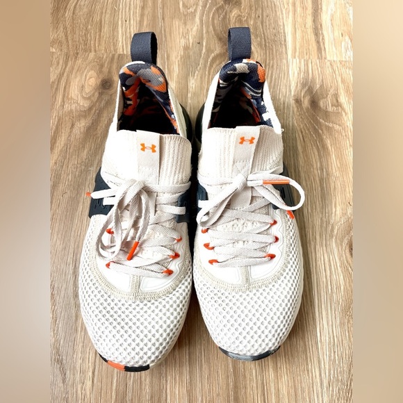 Under Armour Men Size 8 Sneakers Project Rock 4 Marble Stone Jet Grey Orange EUC - Picture 3 of 7